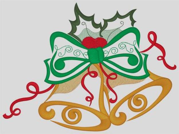 Picture of 3d Puff Christmas Bells Machine Embroidery Design