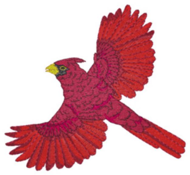 Picture of Sm. Cardinal In Flight Machine Embroidery Design