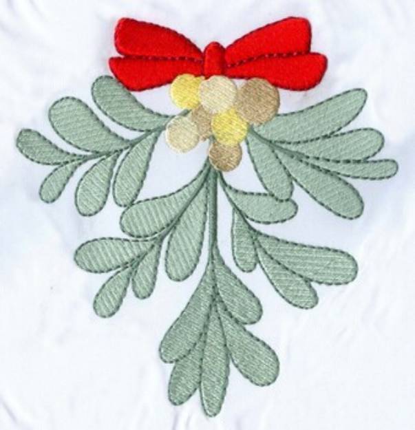 Picture of 3d Puff Mistletoe Machine Embroidery Design