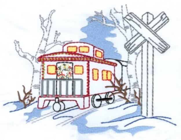 Picture of Caboose Machine Embroidery Design