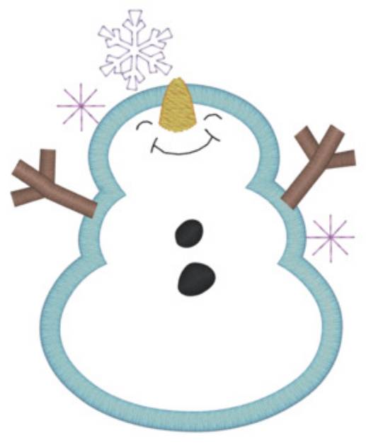 Picture of Snowman Scrubbie Machine Embroidery Design