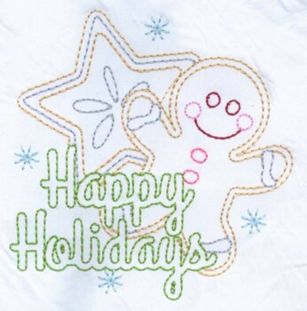 Picture of Happy Holidays Machine Embroidery Design