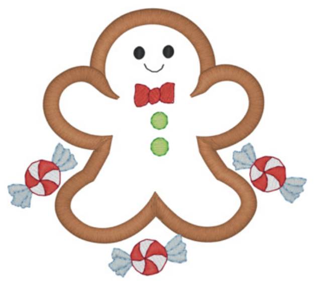 Picture of Gingerbread Man Scrubbie Machine Embroidery Design