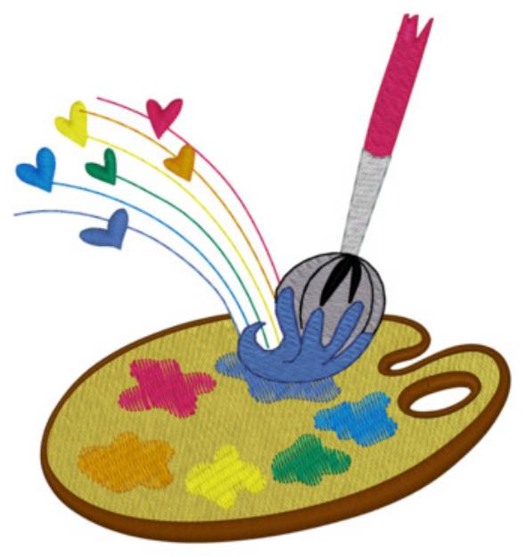 Picture of Paint Pallette Machine Embroidery Design