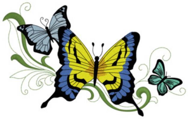 Picture of Butterflies Machine Embroidery Design