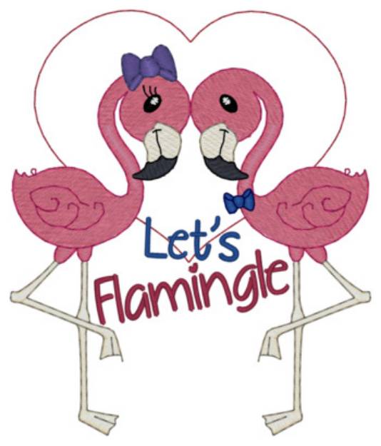 Picture of Let's Flamingo Machine Embroidery Design