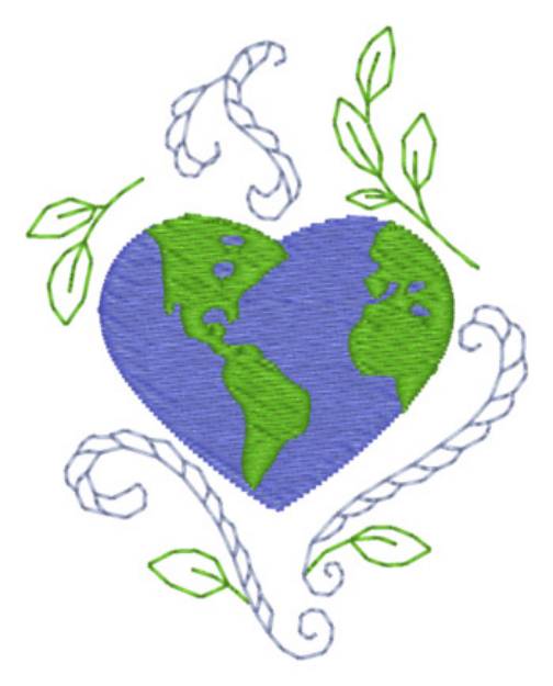 Picture of Heart Shaped Earth Machine Embroidery Design