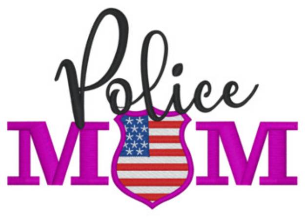 Picture of Police Mom Machine Embroidery Design