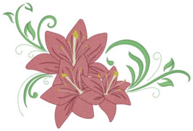 Picture of Lilies Machine Embroidery Design