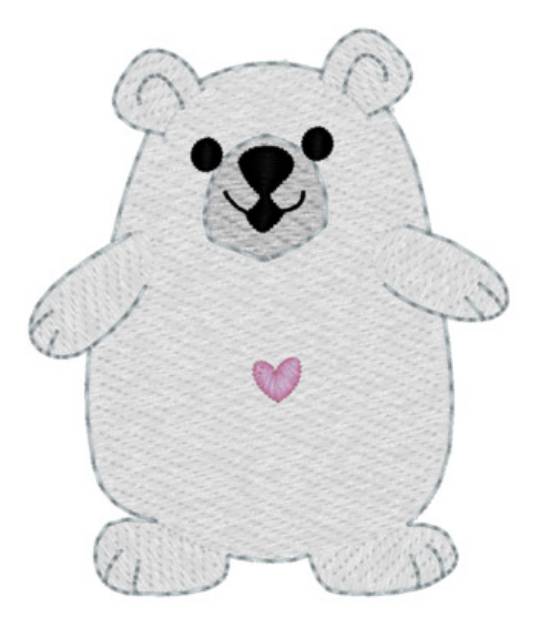 Picture of Small Polar Bear Machine Embroidery Design