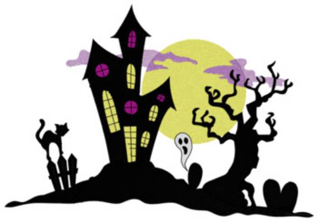 Picture of Haunted House Machine Embroidery Design