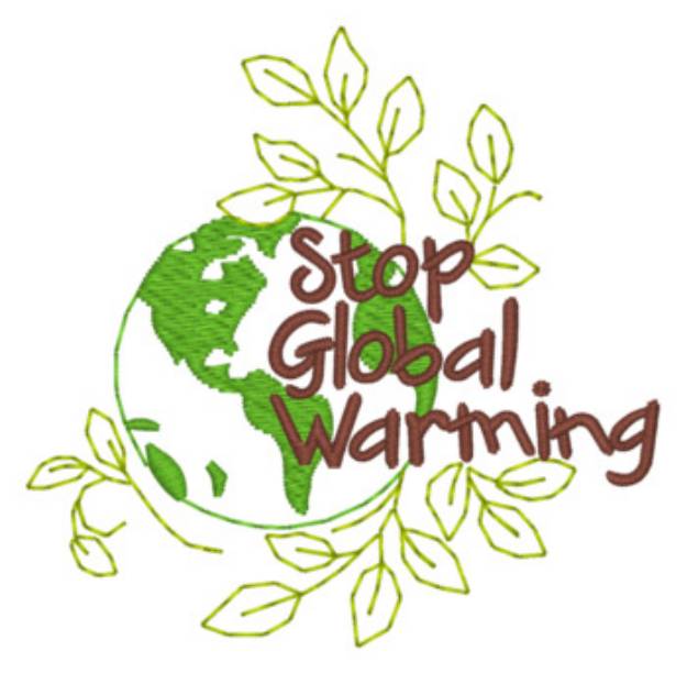 Picture of Stop Global Warming Machine Embroidery Design