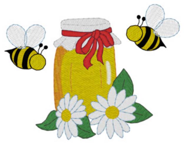 Picture of Honey Jar Machine Embroidery Design