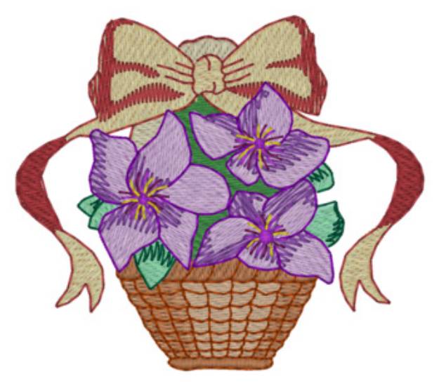 Picture of Sm. Flower Basket Machine Embroidery Design