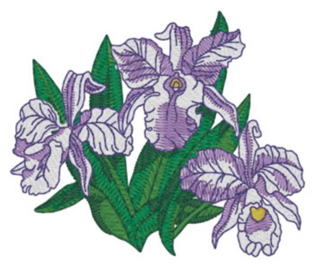 Picture of Sm. Orchids Machine Embroidery Design