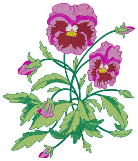 Picture of Pansies Machine Embroidery Design