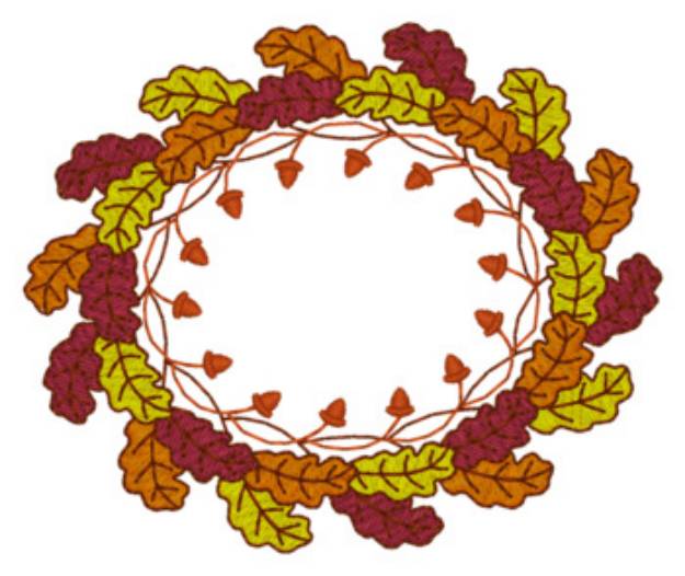 Picture of Sm. Leaf Wreath Machine Embroidery Design