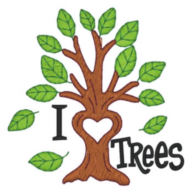 Picture of I Love Trees Machine Embroidery Design