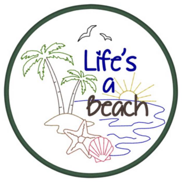 Picture of Life's A Beach Applique Machine Embroidery Design