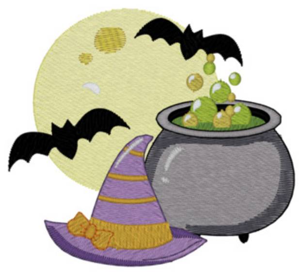 Picture of Witch's Caldron Machine Embroidery Design