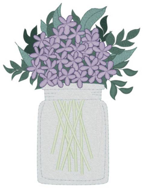 Picture of Canning Jar Vase W/flowers Machine Embroidery Design