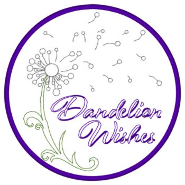 Picture of Dandelion Wishes Applique Machine Embroidery Design