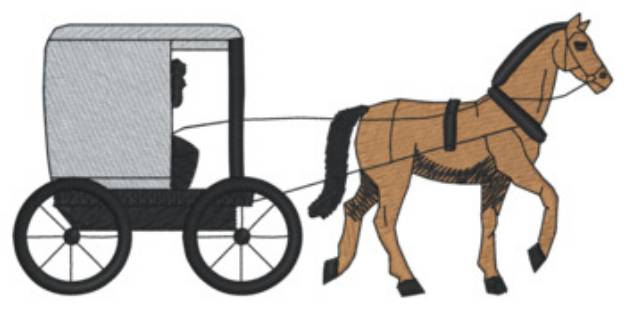 Picture of Horse W/buggy Machine Embroidery Design