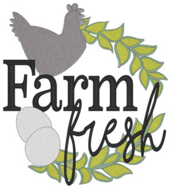 Picture of Farm Fresh Eggs Machine Embroidery Design