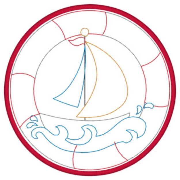 Picture of Sailboat Applique Machine Embroidery Design