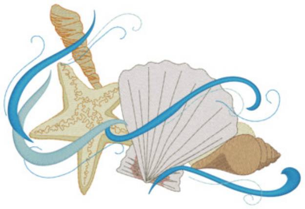 Picture of Seashells Machine Embroidery Design