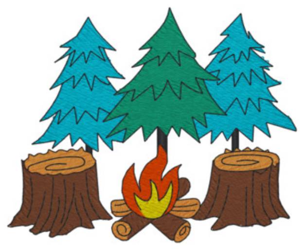 Picture of Campfire Scene Machine Embroidery Design