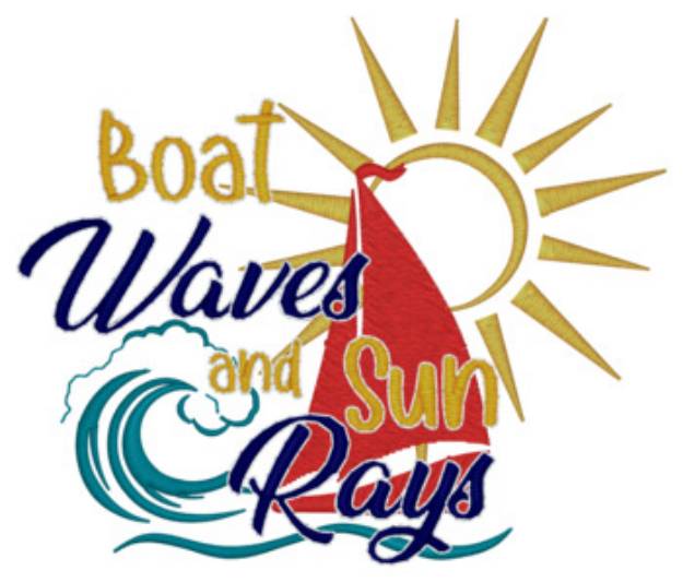 Picture of Waves And Rays Machine Embroidery Design