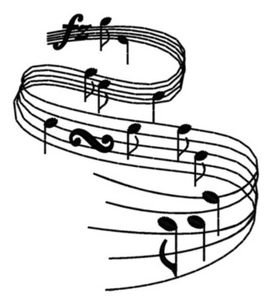 Picture of Musical Notes Machine Embroidery Design