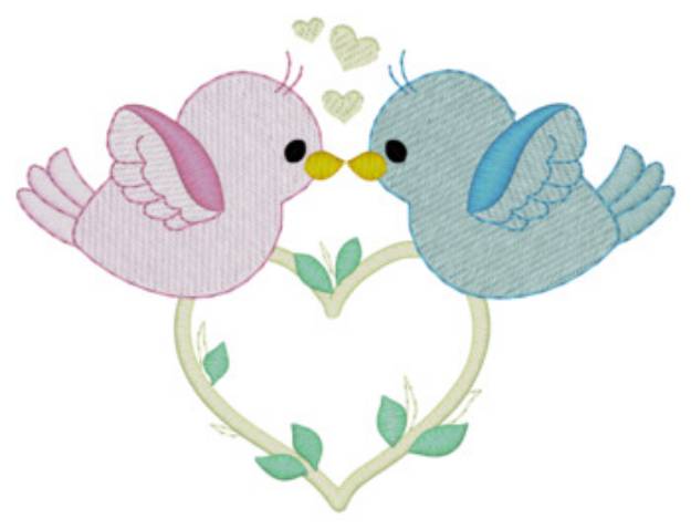 Picture of Love Birds Machine Embroidery Design