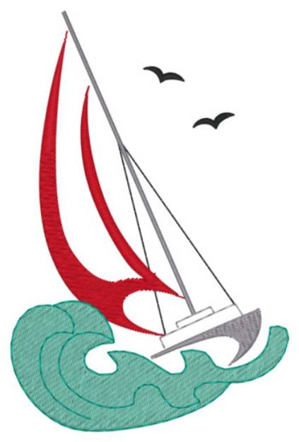 Picture of Sailing Machine Embroidery Design