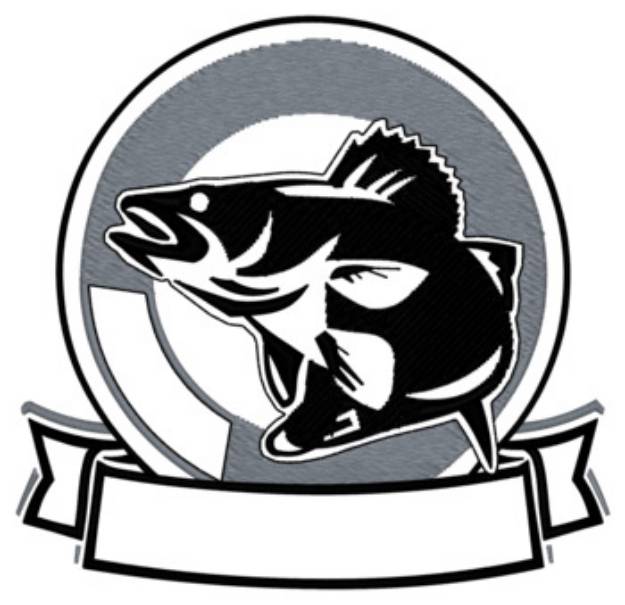 Picture of Walleye Emblem Machine Embroidery Design