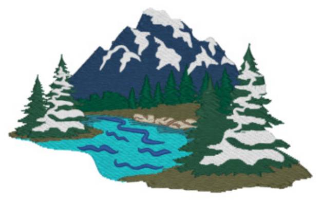 Picture of Mountain Scene Machine Embroidery Design