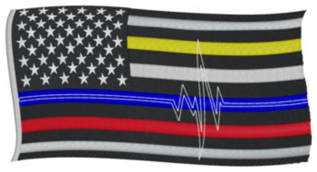 Picture of 1st Responder Flag Machine Embroidery Design