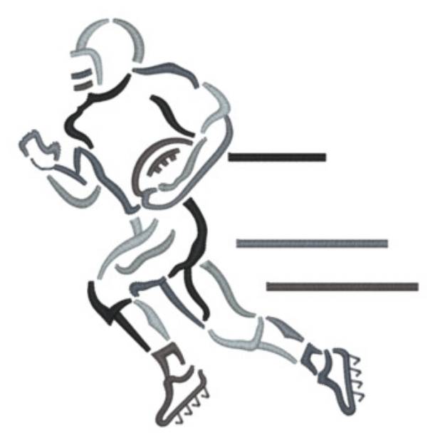 Picture of Sm. Football Runner Machine Embroidery Design