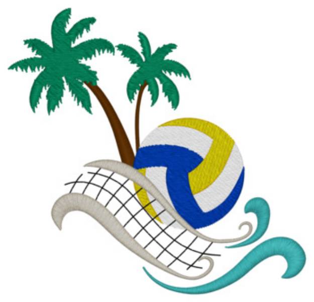 Picture of Beach Volleyball Machine Embroidery Design