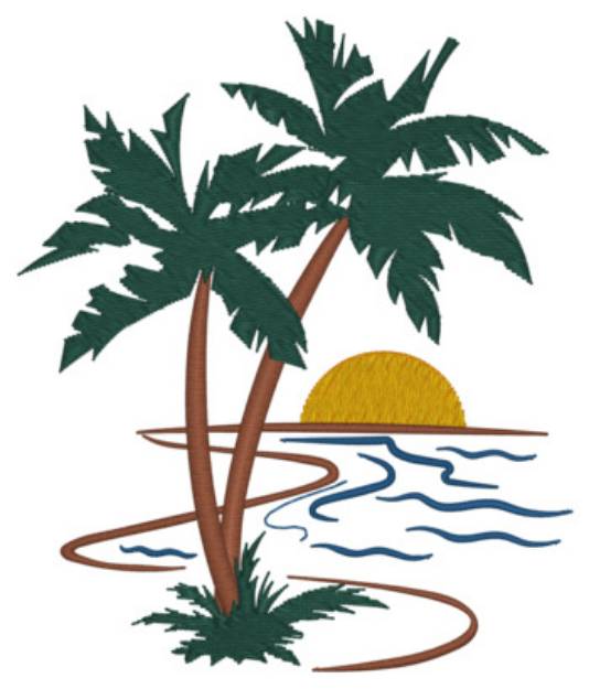 Picture of Beach Scene Machine Embroidery Design