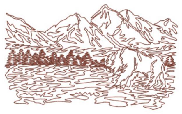 Picture of Mountain Scene Machine Embroidery Design