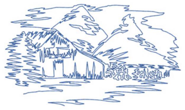 Picture of Cabin In The Woods Machine Embroidery Design