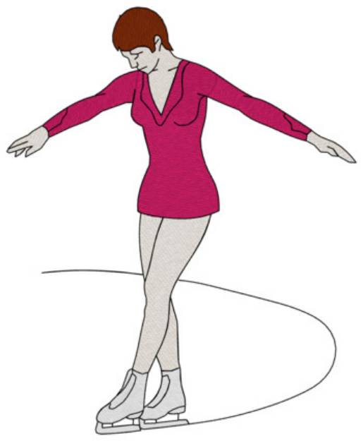 Picture of Figure Skater Machine Embroidery Design