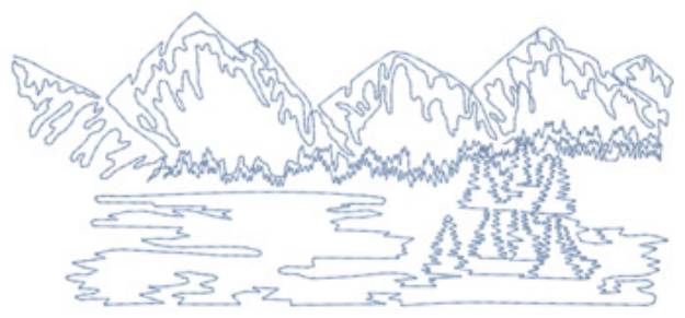 Picture of Mountain Scene Machine Embroidery Design