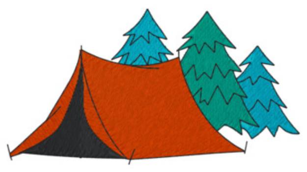 Picture of Tent Camping Machine Embroidery Design