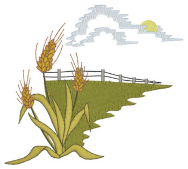 Picture of Wheat Scene Machine Embroidery Design