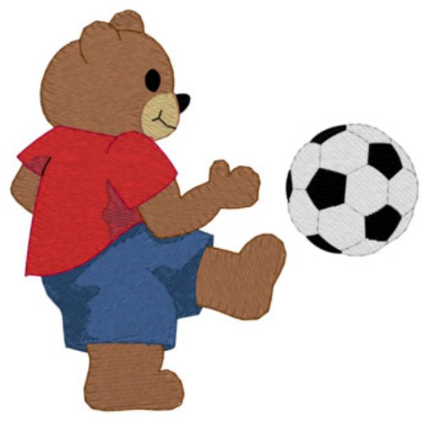 Picture of Soccer Bear Machine Embroidery Design