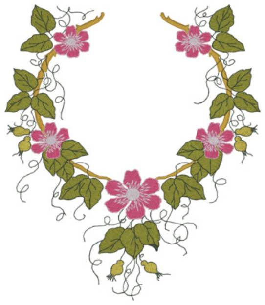 Picture of Floral Wreath Machine Embroidery Design