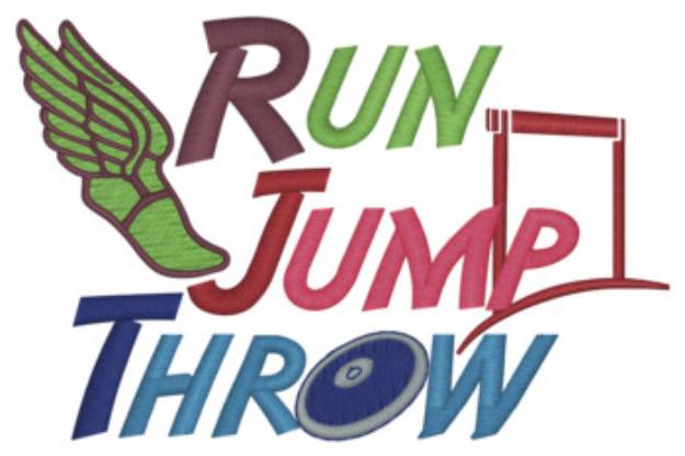 Picture of Run, Jump, Throw Machine Embroidery Design